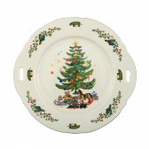 Kuchenplatte rund mit Griff 27x26 cm - Marieluise elfenbein Weihnachten 43607